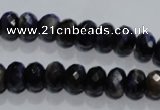 CTE940 15.5 inches 5*8mm faceted rondelle dyed blue tiger eye beads