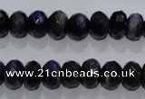 CTE941 15.5 inches 6*10mm faceted rondelle dyed blue tiger eye beads