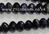 CTE942 15.5 inches 8*12mm faceted rondelle dyed blue tiger eye beads