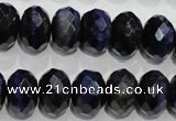 CTE943 15.5 inches 10*14mm faceted rondelle dyed blue tiger eye beads