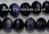 CTE944 15.5 inches 12*16mm faceted rondelle dyed blue tiger eye beads