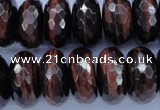 CTE95 15.5 inches 10*20mm faceted rondelle red tiger eye beads