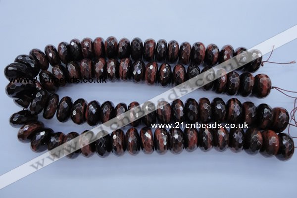 CTE95 15.5 inches 10*20mm faceted rondelle red tiger eye beads