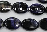 CTE953 15.5 inches 13*18mm oval dyed blue tiger eye beads wholesale