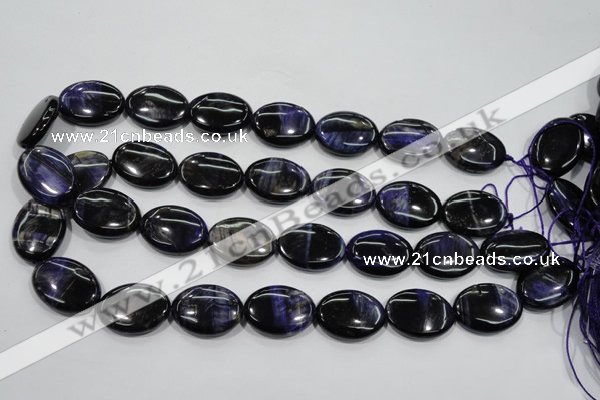 CTE953 15.5 inches 13*18mm oval dyed blue tiger eye beads wholesale