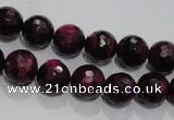 CTE972 15.5 inches 8mm faceted round dyed red tiger eye beads