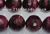 CTE977 15.5 inches 18mm faceted round dyed red tiger eye beads