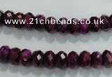 CTE980 15.5 inches 5*8mm faceted rondelle dyed red tiger eye beads