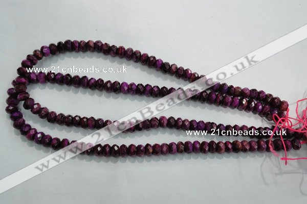 CTE980 15.5 inches 5*8mm faceted rondelle dyed red tiger eye beads