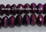 CTE982 15.5 inches 8*12mm faceted rondelle dyed red tiger eye beads