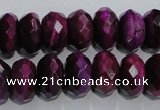 CTE983 15.5 inches 10*14mm faceted rondelle dyed red tiger eye beads