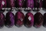 CTE984 15.5 inches 12*16mm faceted rondelle dyed red tiger eye beads