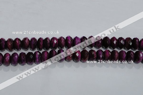 CTE984 15.5 inches 12*16mm faceted rondelle dyed red tiger eye beads