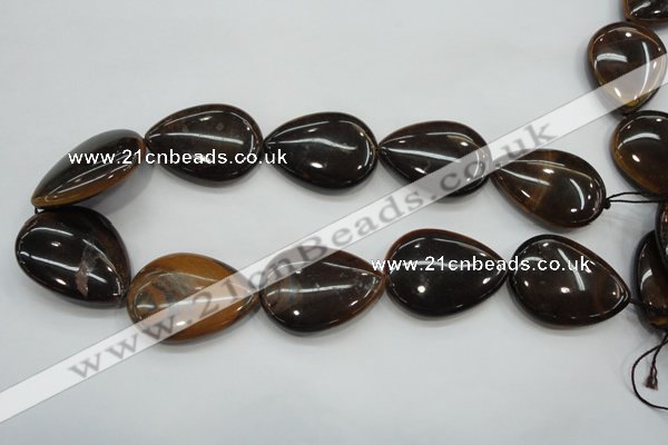 CTE99 15.5 inches 30*40mm flat teardrop yellow tiger eye beads wholesale
