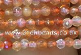 CTG1003 15.5 inches 2mm faceted round tiny red agate beads