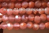 CTG1005 15.5 inches 2mm faceted round tiny south red agate beads