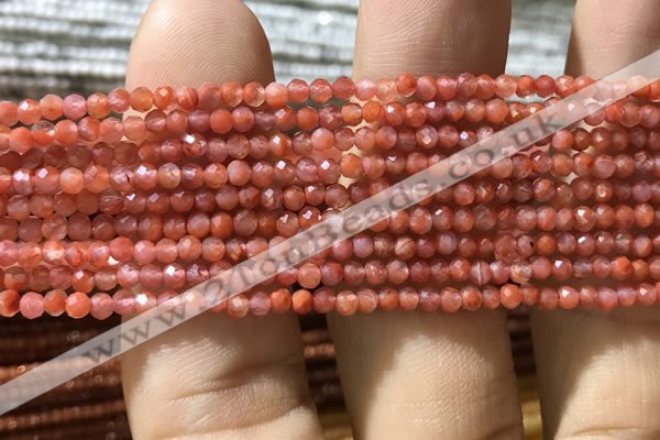 CTG1005 15.5 inches 2mm faceted round tiny south red agate beads