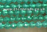 CTG1007 15.5 inches 2mm faceted round tiny green agate beads