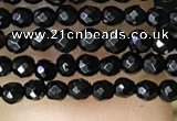 CTG1010 15.5 inches 2mm faceted round tiny black agate beads