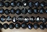 CTG1011 15.5 inches 2mm faceted round tiny black spinel beads