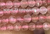 CTG1019 15.5 inches 2mm faceted round tiny strawberry quartz beads