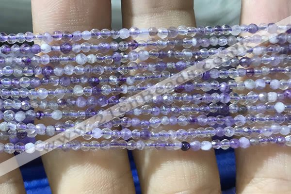 CTG1024 15.5 inches 2mm faceted round tiny purple fluorite beads