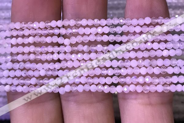 CTG1028 15.5 inches 2mm faceted round tiny white moonstone beads