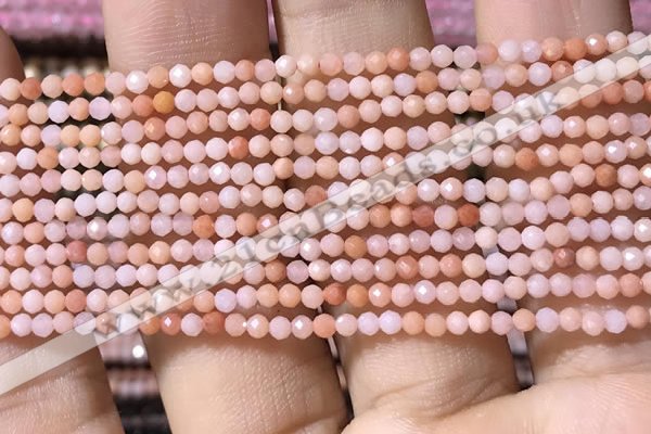 CTG1038 15.5 inches 2mm faceted round tiny pink aventurine beads