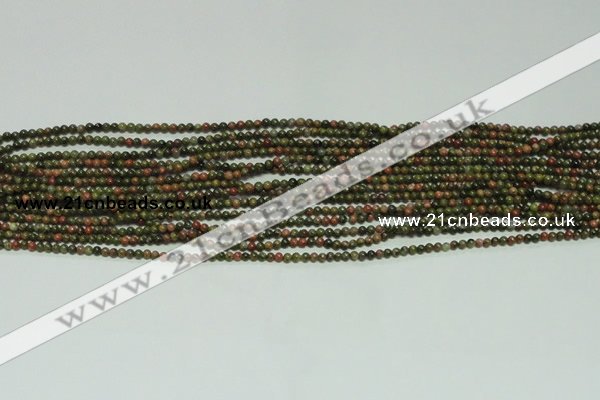 CTG104 15.5 inches 2mm round tiny unakite gemstone beads wholesale