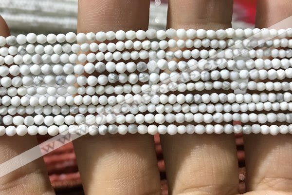 CTG1053 15.5 inches 2mm faceted round tiny white howlite beads