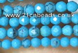 CTG1054 15.5 inches 2mm faceted round tiny turquoise beads