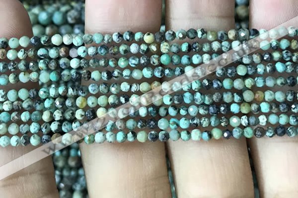 CTG1057 15.5 inches 2mm faceted round tiny African turquoise beads