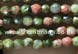 CTG1060 15.5 inches 2mm faceted round tiny unakite gemstone beads