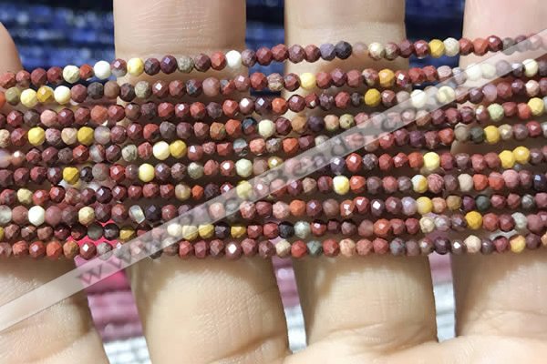 CTG1062 15.5 inches 2mm faceted round tiny mookaite beads