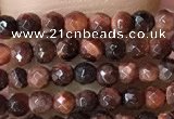 CTG1063 15.5 inches 2mm faceted round tiny red tiger eye beads