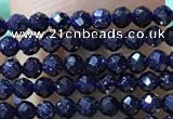 CTG1067 15.5 inches 2mm faceted round tiny blue goldstone beads