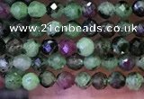 CTG1082 15.5 inches 2mm faceted round tiny ruby zoisite beads