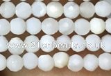 CTG1088 15.5 inches 2mm faceted round tiny mother of pearl beads