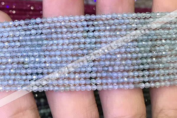 CTG1092 15.5 inches 2mm faceted round tiny quartz glass beads