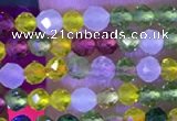 CTG1101 15.5 inches 2mm faceted round tiny quartz glass beads