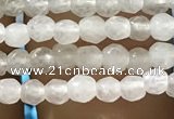 CTG1110 15.5 inches 3mm faceted round tiny white agate beads