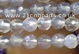 CTG1111 15.5 inches 3mm faceted round tiny grey agate beads