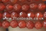 CTG1113 15.5 inches 3mm faceted round tiny red agate beads