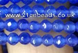 CTG1114 15.5 inches 3mm faceted round tiny blue agate beads