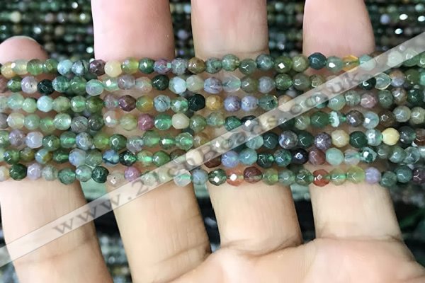 CTG1116 15.5 inches 3mm faceted round tiny Indian agate beads