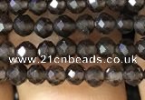 CTG1128 15.5 inches 3mm faceted round tiny smoky quartz beads