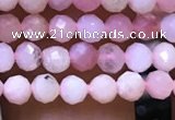 CTG1135 15.5 inches 3mm faceted round tiny pink opal beads