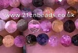 CTG1138 15.5 inches 3mm faceted round tiny tourmaline beads