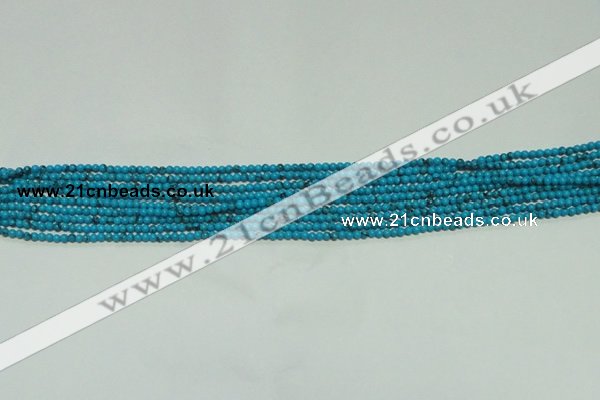 CTG114 15.5 inches 2mm round tiny blue turquoise beads wholesale