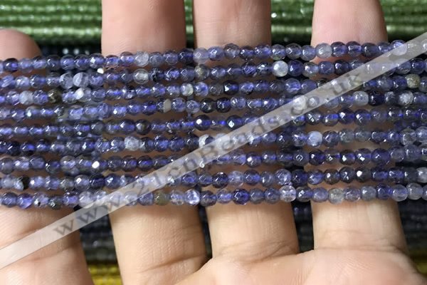 CTG1141 15.5 inches 3mm faceted round tiny iolite gemstone beads